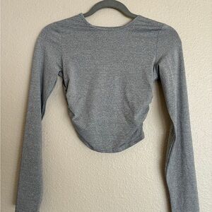 SHEIN Cinched Gray Long Sleeve Top (Size S)